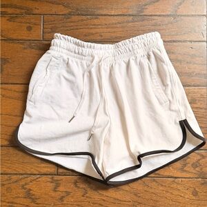 Vintage Inspired Women's White Shorts with Black Trim